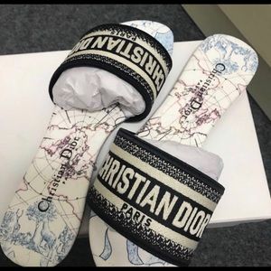 Christian Dior navy blue sandals